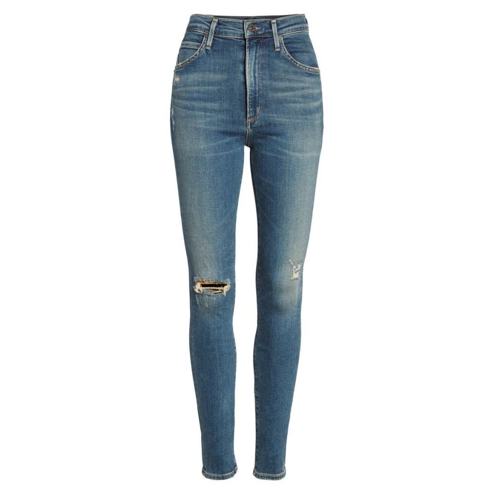 NWT Citizens of Humanity Chrissy in Roulette High Rise Skinny Stretch Jeans 25